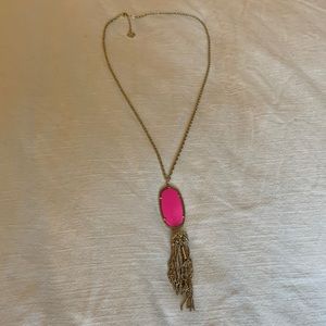 Kendra Scott Hot Pink Long Tassel Necklace